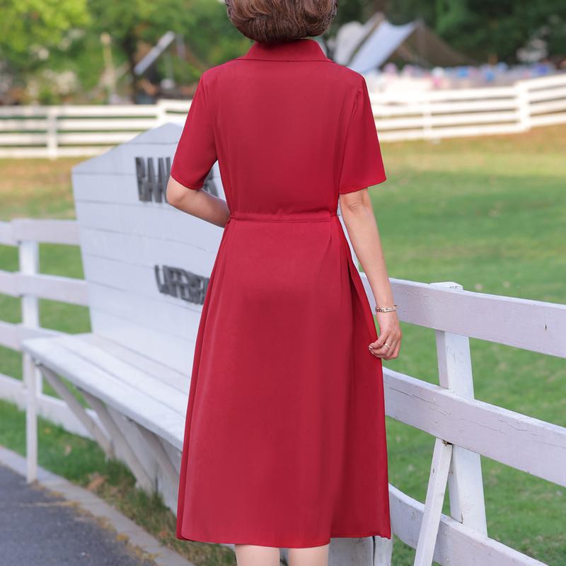 Elegantní šaty pro ženy nadměrných velikostí s krátkým rukávem Vintage šaty letní jednobarevné
