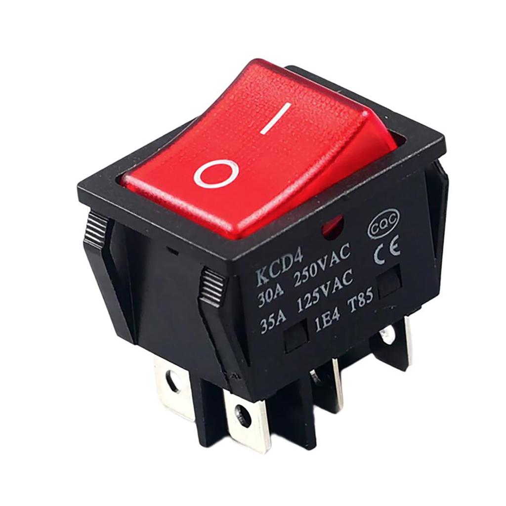 30A 250VAC Marine Boats Rocker Switches 6 Pins 2 Position Rocker Toggle Switches LED Light Rocker Switches for Car Boat