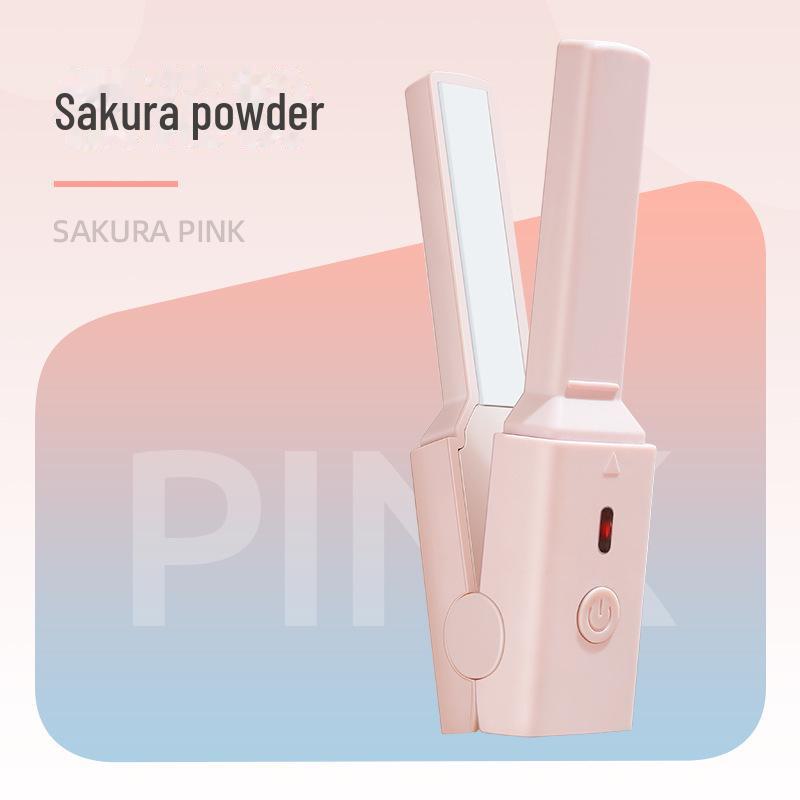 USB Mini Dual-Purpose Hair Straightener & Curler - Safe, Portable for Dorms, Perfect for Bangs