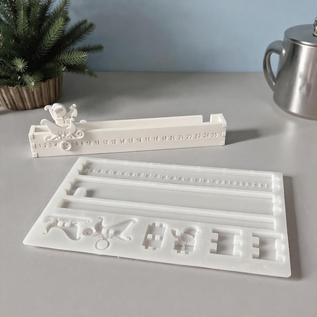 Christmas Countdown Silicone Mold 25-Day Holiday Calendar Advent Ornaments Chocolate Mold Gypsum Mold Easy Release Crafts