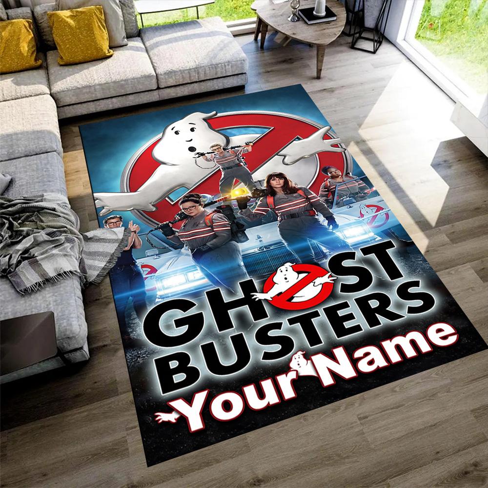 Ghostbusters Personalized Text Floor Mat Suitable for Entryway Kitchen Study room Bedrooms Antislip Carpet Anime Office Decor Wedding Party Gift
