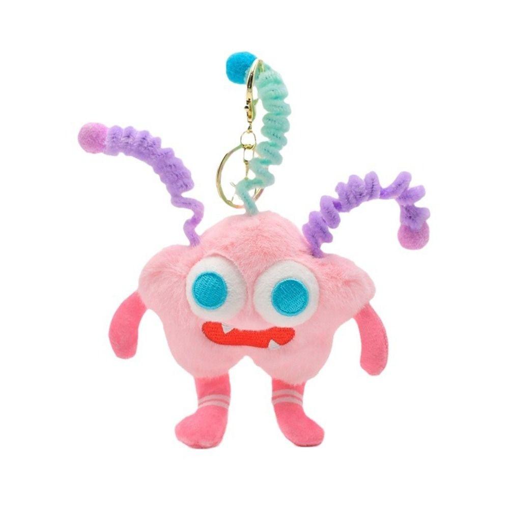 Plush Funny Chenille Sticks Keychain Cartoon Big Mouth Plush Pendant Sausage Mouth Keyring Girls