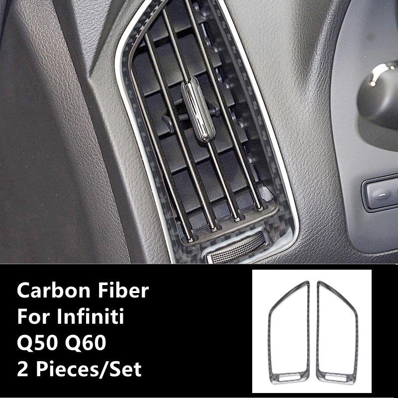Carbon Fiber Car Interior Modification Cover Trim Strips Decorative Stickers For Infiniti Q50 Q60 Car Styling Inner
