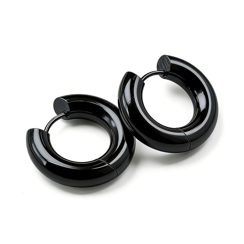 Fashion hip-hop hiphop rap bold thickened big earring Men wide earrings single titanium steel stud earrings Fancy