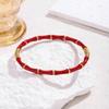 Stylish Colorful Bamboo Joint Bangle Gold Stainless Steel Enamel Resin Bracelet Non-Fading Simple Stainless Steel Bangle Trendy