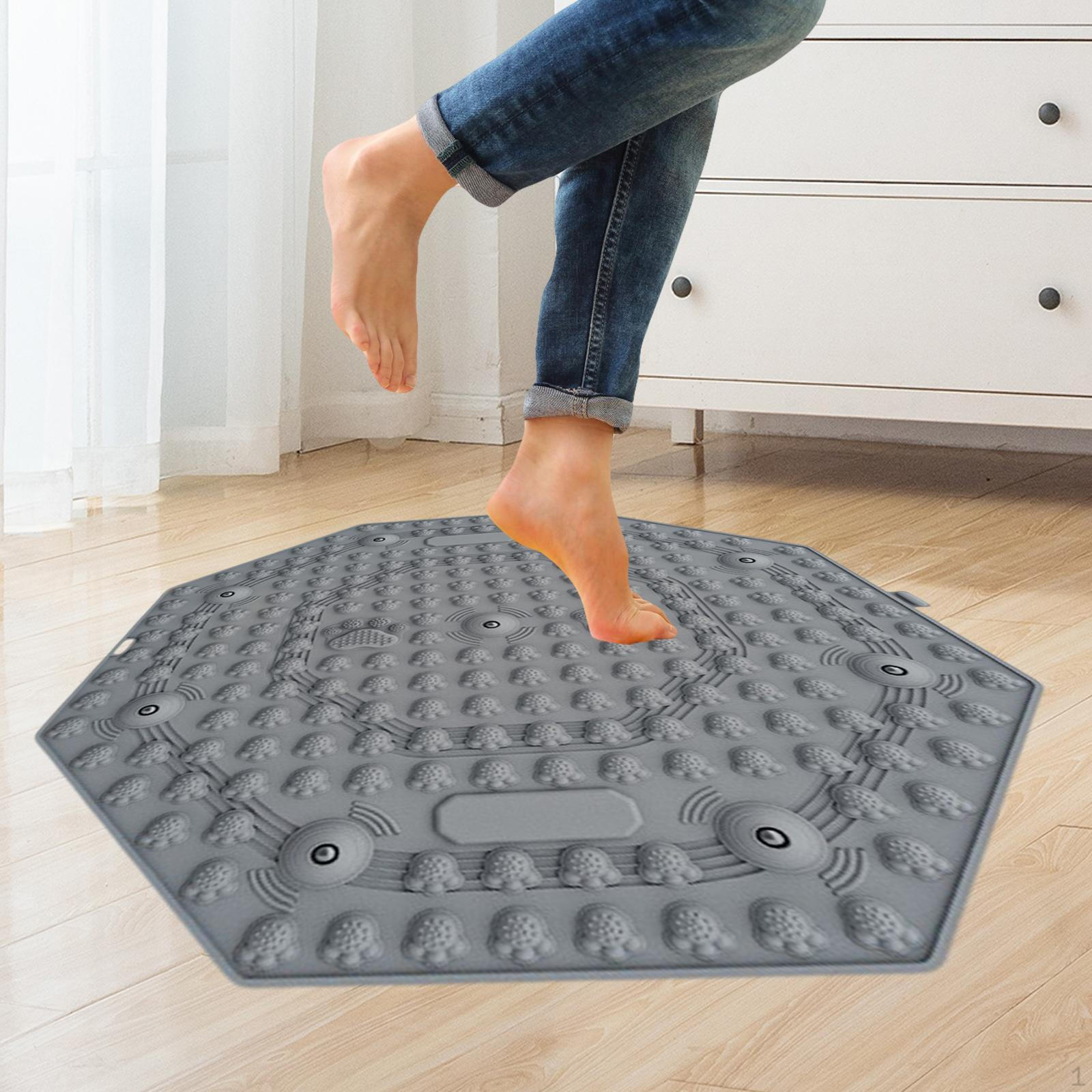 

Массажный коврик для ног, противоскользящий, рефлексотерапевтический коврик для гостиной, путешествий, домашнего хозяйства серый