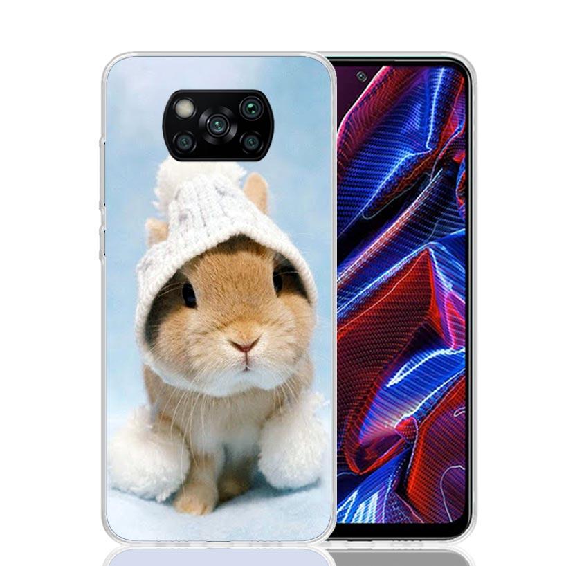 Cute Bunny Baby Rabbits Case Phone Cover for Xiaomi Redmi Note 10 9 9S 8 8T 7 5 Pro Mi 12T 11T 10T 9T 12 11 Lite A3 A2 Trend Fun