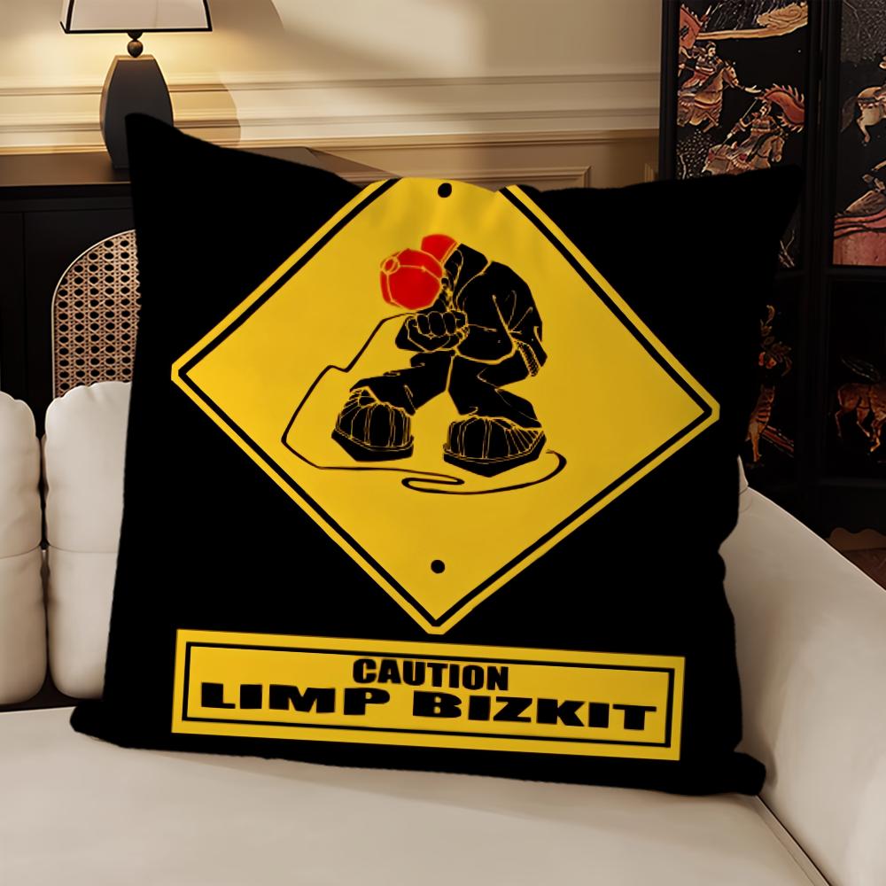 Rock Band Limp Bizkit Music Pillow Case Sofa Living Room Bedroom Headboard Backrest Cushion Square Cushion Nap Time