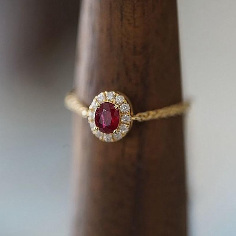 

Элегантное дымчатое ретро кольцо-цепочка с гранатом: В японском стиле, регулируемый, роскошный и универсальный