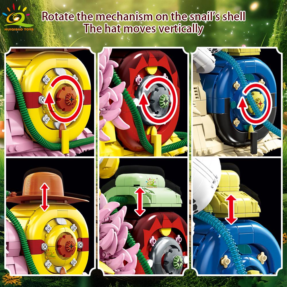 Non-Toxic Moc Snail Insect Model Building Block Phone Bug Series Bricks Set Construction Toy For Children Desk Home Decoration