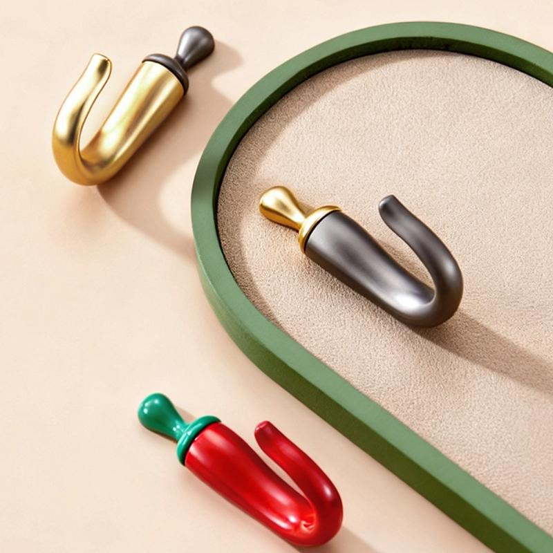 Chili Design Wall Hook For Organizing Keys And Clothing Strong Zinc Alloy Construction Easy To Install Hanger