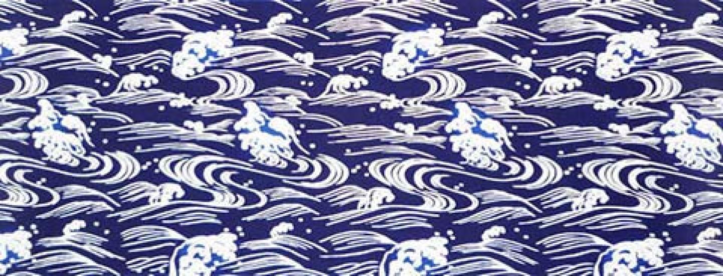 

Todaya Shoten Tenugui Rough Waves 772 Niwa-zome (hand towel) -
