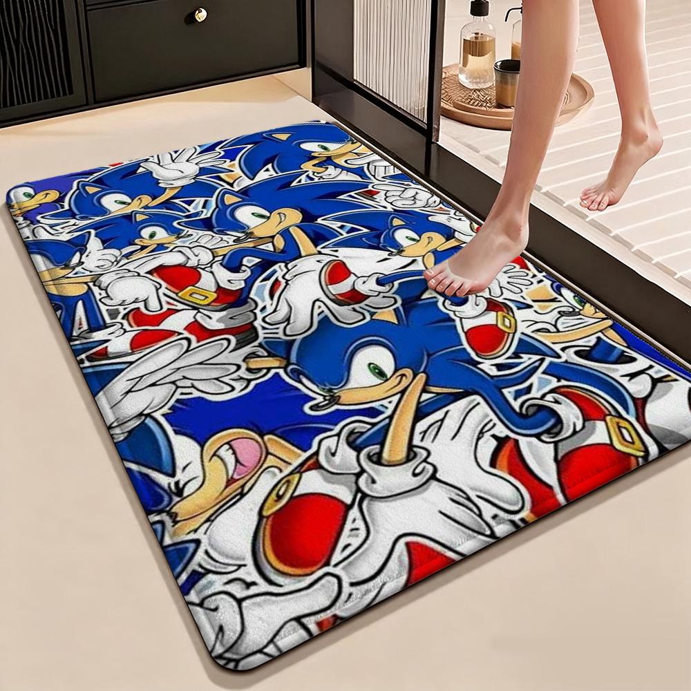 Sonic Hedgehog Carpet Floor Mat Shaggy Rug 8X10 Rug Kids Room Rug Kitchen Floor Mat Fast Drying