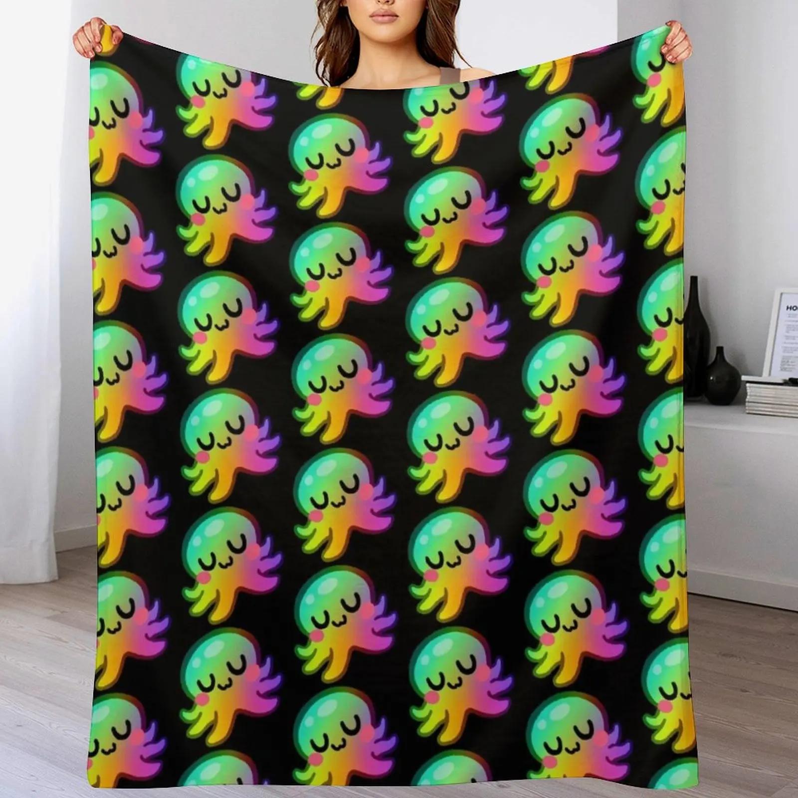 

Rainbow Kraken UwU Throw Blanket Elegant Warm Throw Blanket for Hotel Home 102x76cm(40x30in)