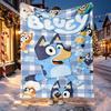 Bluey Pattern Blanket for Home Decoration, Bed, Sofa, Car Travel, Camping, Suitable for All Seasons, Birthday Christmas Gift