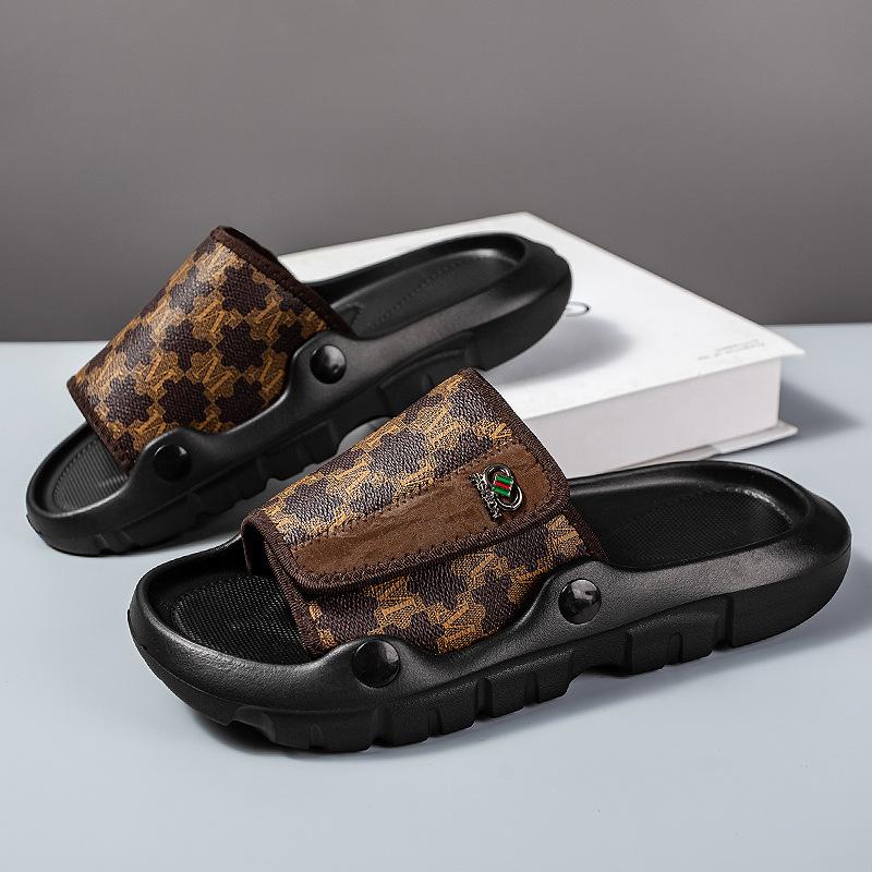 

Модная пляжная обувь, шлепанцы на платформе, мужские крутые шлепанцы, нескользящие, массажные, уличные сандалии на мягкой подошве 44