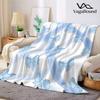Blue Bows and Ribbons Flannel Blanket Warm Soft Halloween Christmas Couch Warm Cozy Decorative Decor Gift for All Season