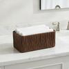 Panier de rangement rectangulaire texturé à ouverture supérieure naturel pour commodes