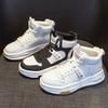 High-top shoes women's autumn and winter new versatile Internet celebrities thick-soled velvet warm dissolving bottom casual sports white shoes