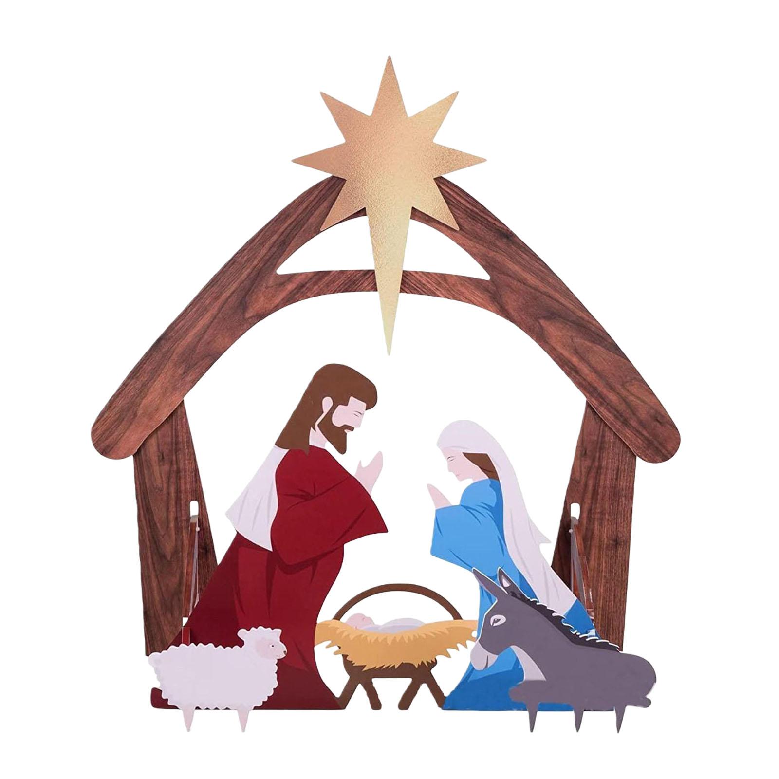 

Large Outdoor Nativity Scene - Nativity Scene Display, Stable Christmas Holy Family Yard Decoration Nativity Scene For Front Yard Church One Size
