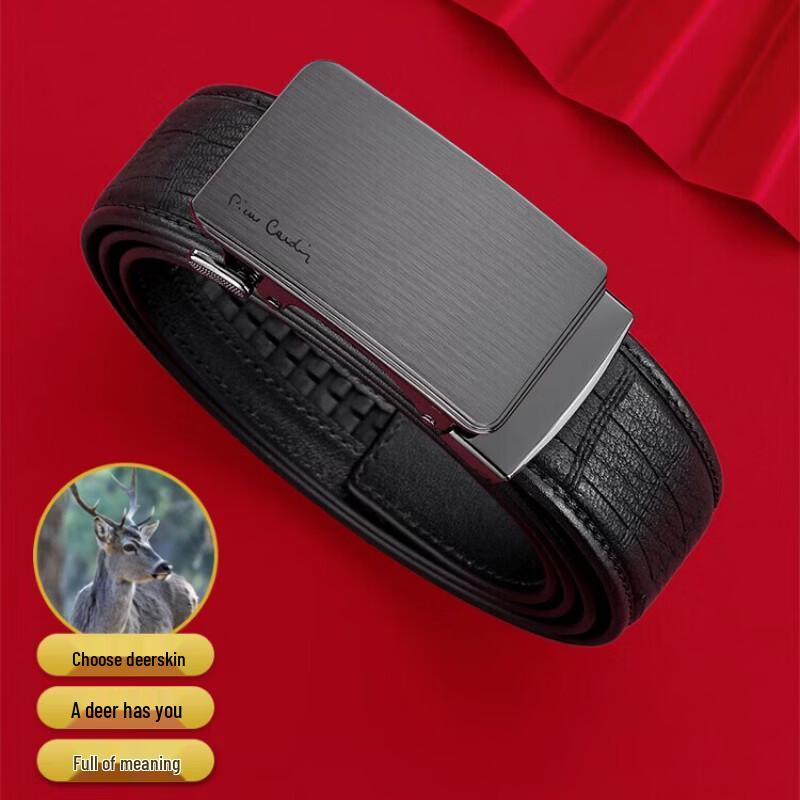 

Pierre Cardin Men s Luxury Deer Leather Automatic Buckle Belt