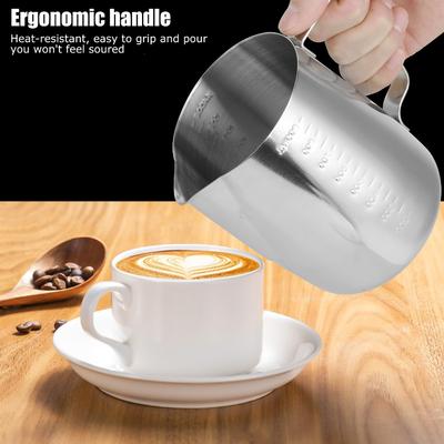 304 Stainless Steel Milk Frothing Pitcher 1000ml Frothing Cup Coffee Latte Cup  Cappuccino Making