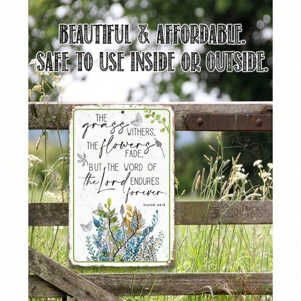 Metal Wall Art Bible Verse Poster Religious Home Decor Garden Sign