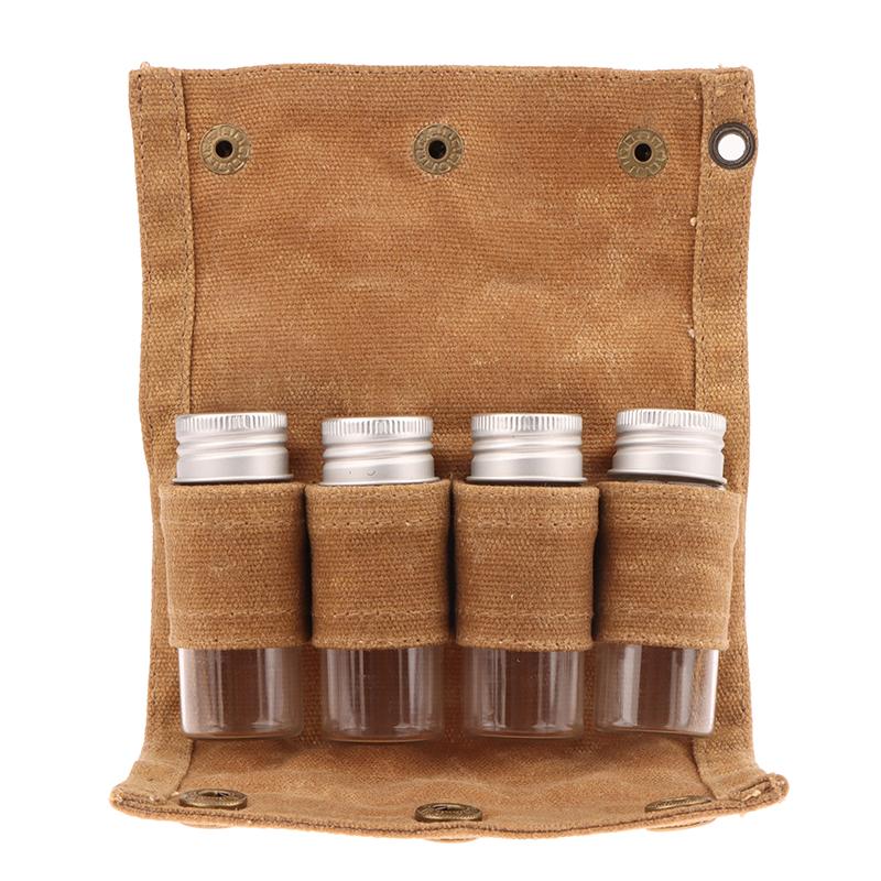 

Outdoor Jar Storage Bags Canvas Seasoning Storage Bag Organizer Outdoor Camping Barbecue Picnic Seasoning Container Set хаки