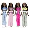 4 Sets Fashion Stylish Doll Clothing for 11.5''/30cm Dolls Top and Pants with Plaid Dec Multi Color Clothes Doll Accessories TOY