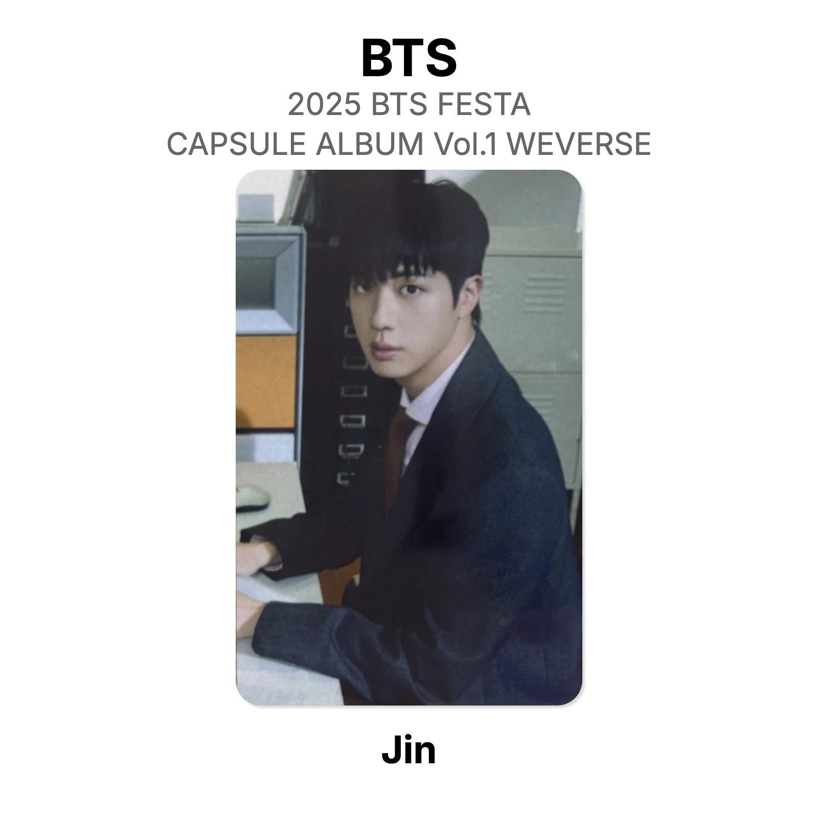 BTS 2025 BTS FESTA : КАПСУЛЬНЫЙ АЛЬБОМ Vol.1 WEVERSE Официальная фотокарточка Jin