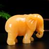 Yellow Jade Elephant Ornaments - Feng Shui Wealth and Water Blessings for Living Room Entrance Decor