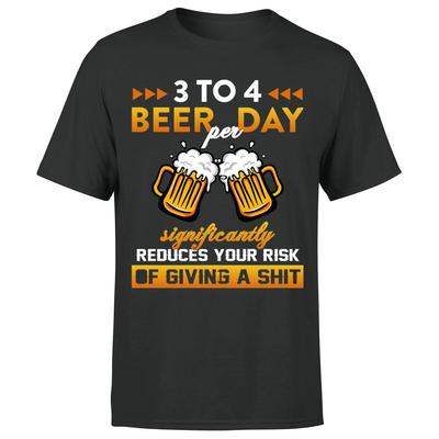 3 bis 4 Bier pro Tag Lustige Bier-Trinkgrafik Herren Damen T-Shirt