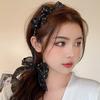 Headband With Lace Silk Scarf Cute Hairband For Girls Korean Hair Accessories Bow Headband