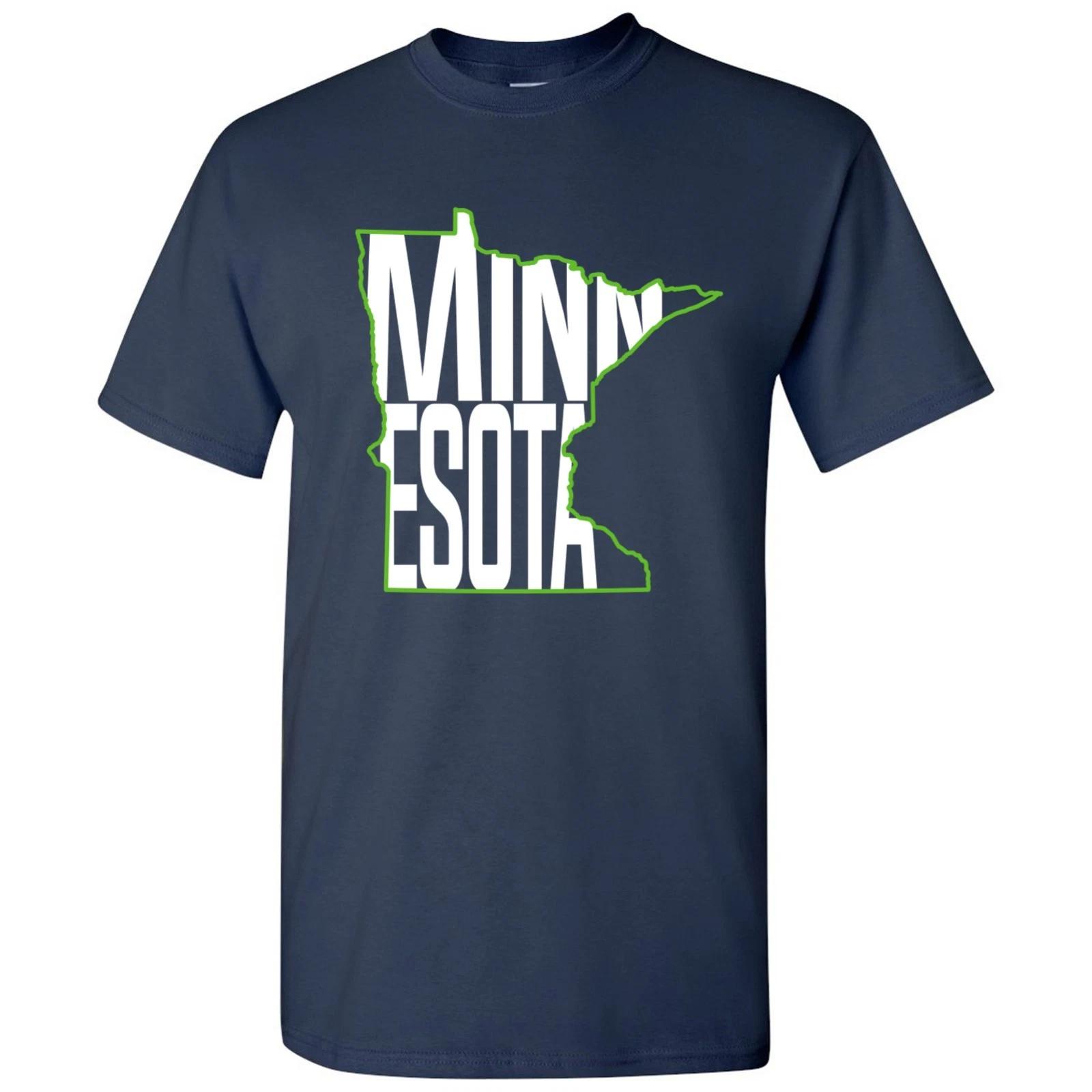 Minnesota Basketball State Outline Unisex T-Shirt - Navy 4XL