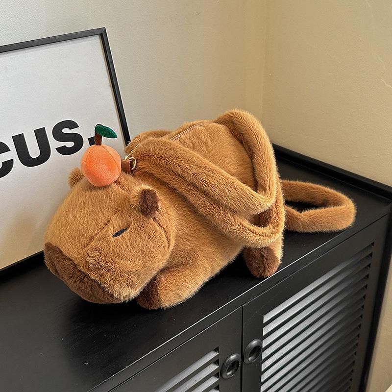 Adorable Capybara Plush Backpack & Shoulder Bag