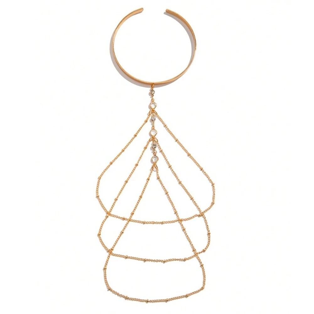 Trendy Arm Jewelry Fashion Sexy Multi-layered Rhinestone Chain Tassel Upper Arm Bracelet Armlet Armband Women Accessories