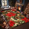 Crystal Velvet Large Rectangle Holiday Home Decor Print Area Rug - Carpet Chair Mats - Non-Slip, Durable, Decorative Poly