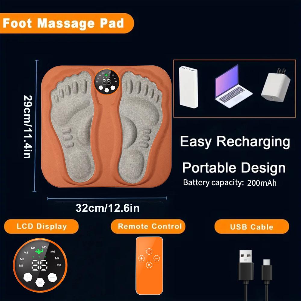 Smart RF Foot Massager Pad - 8 Mode Remote Control for Muscle Relaxation & Leg  Blood  Blood SlimmingCirculation