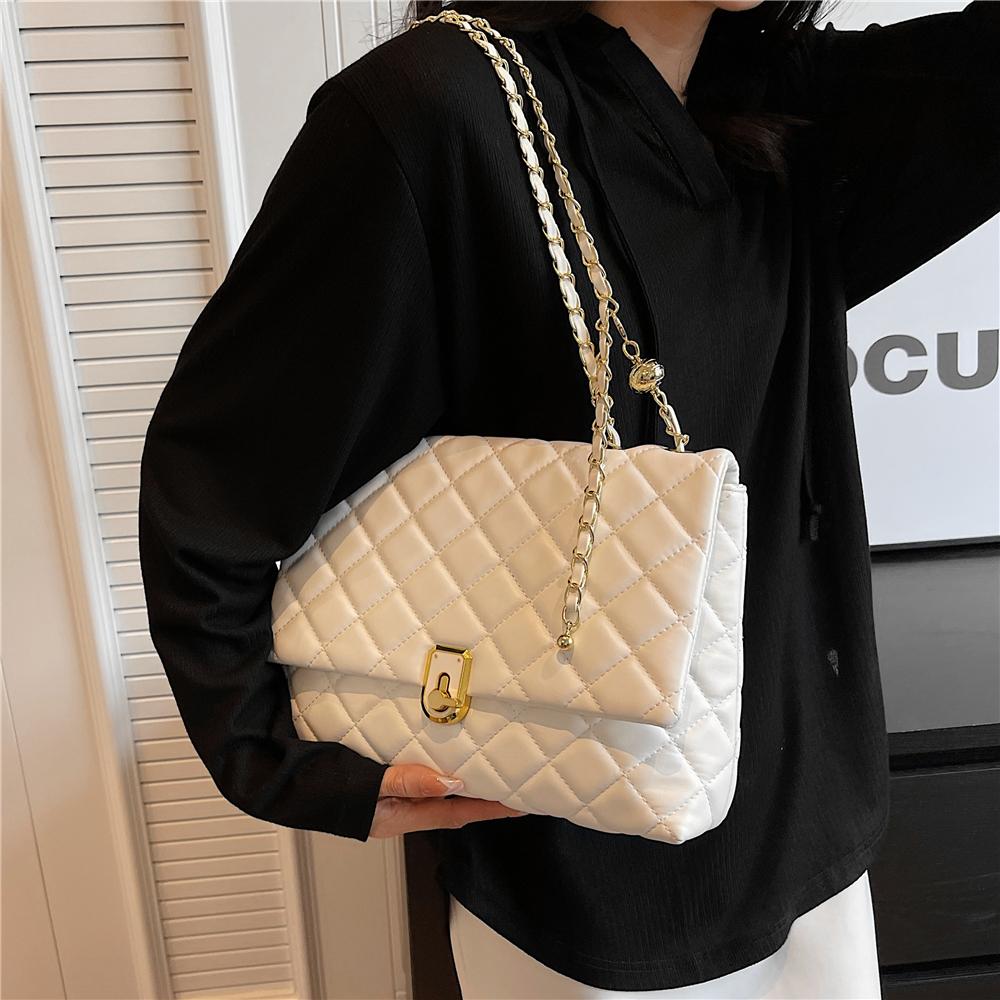 Schulter-Crossbody-Tasche aus Leder mit Lederkette für Damen, trendige Designertaschen und Damenhandtaschen mit großer Kapazität