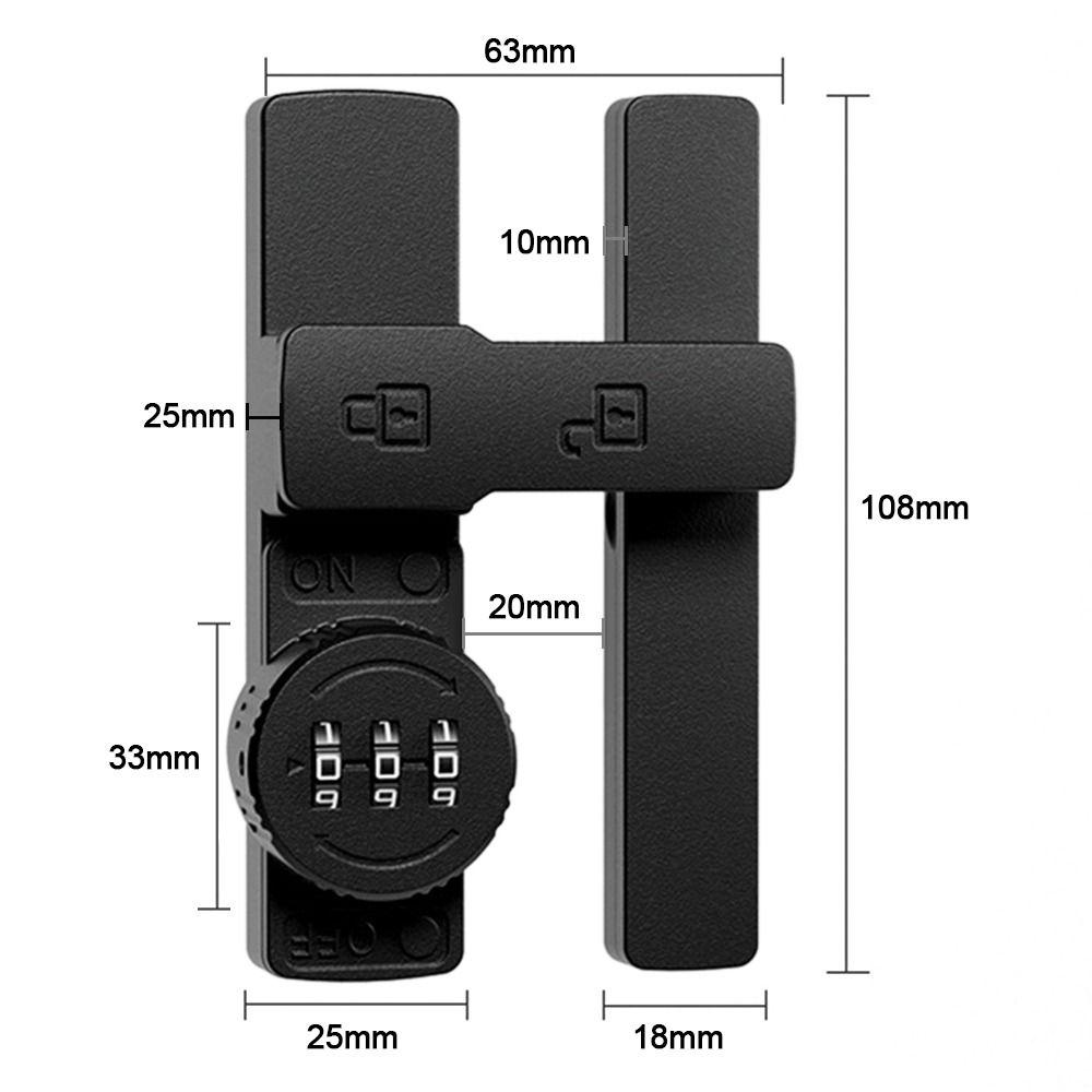 Zinc Alloy Security Door Buckle 3 Digit Password Door Window Latch Sliding Door Hasps Lock