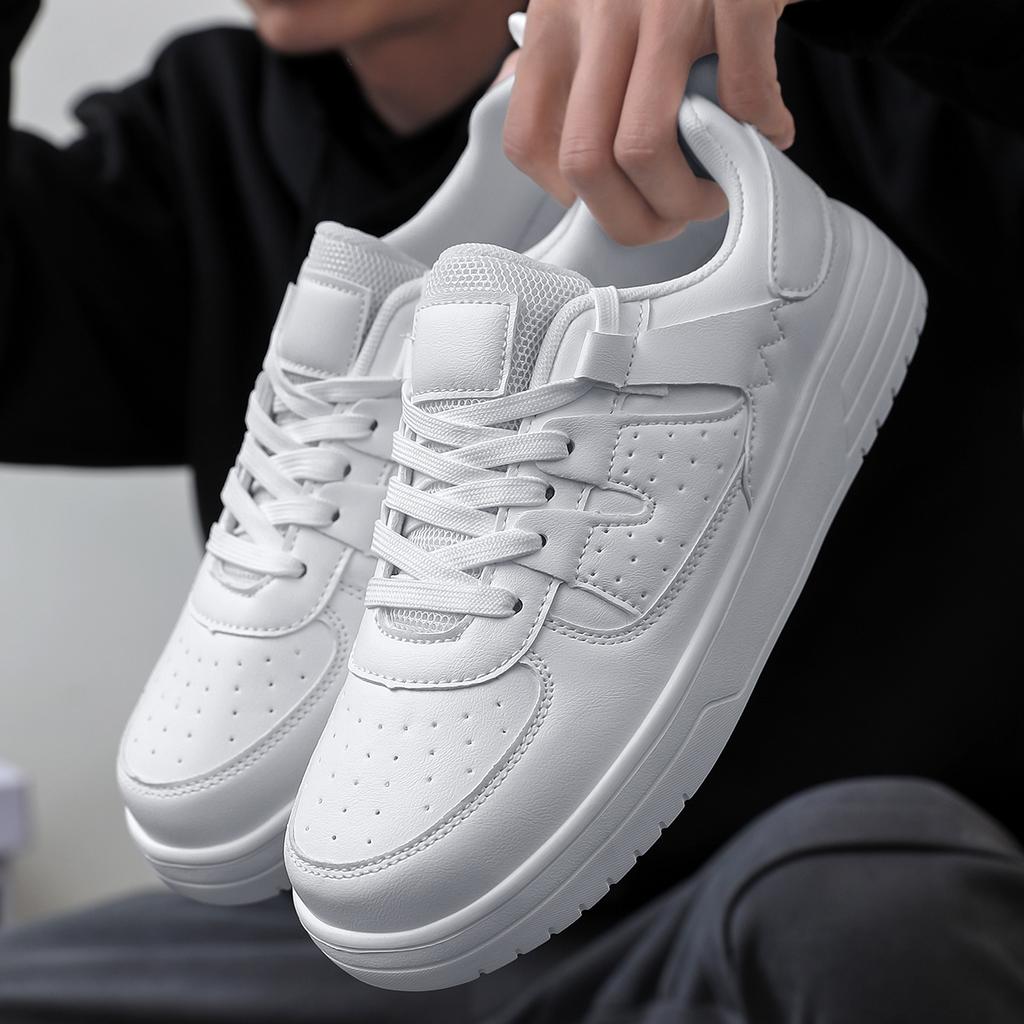 PU Leather Casual Sports Shoes Unisex Running Sneakers Fashion Board Shoes Walking Shoes Lightweight Non-slip