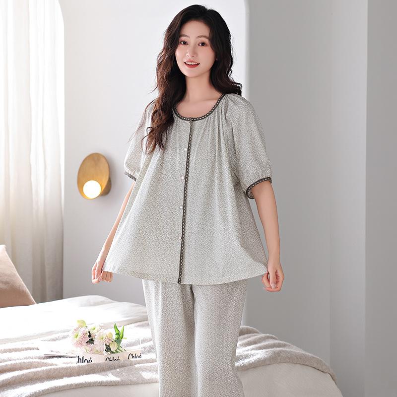 Pajamas Women's Summer Modal Short-sleeved Cropped Pants Thin Summer Casual Cool Can Be Worn Outside Summer Loungewear