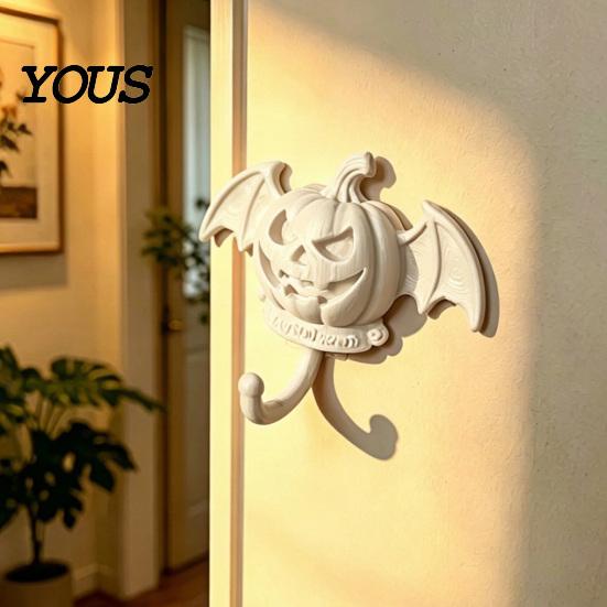 Festive Decoration Hook Devil Pumpkin Bat Wall Hook, Halloween No-Drill Adhesive for Keys No Drill Bags, Strong Sticky Damage-Free