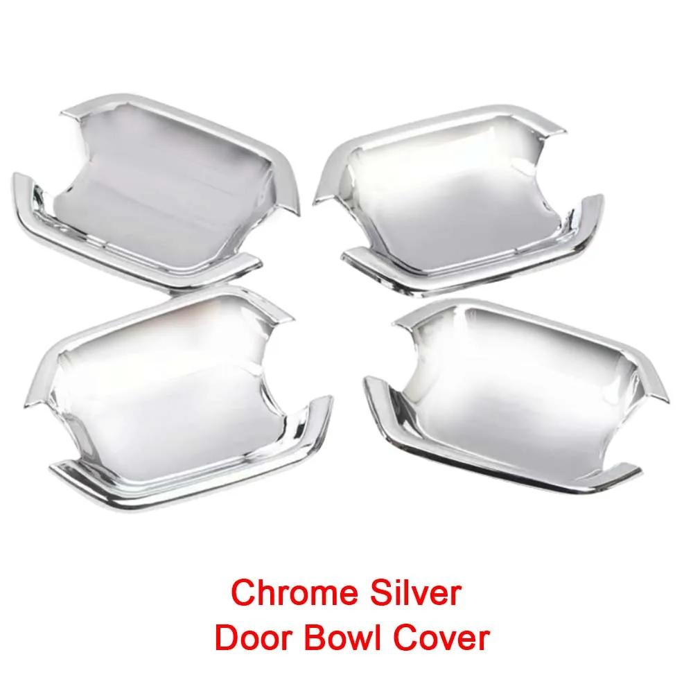 Car Decoration Door Bowl Handle Cover For Mitsubishi Pajero V60 V70 V73 V75 1999-2006 Carbon Fiber Chrome Silver Glossy Black