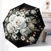 1pc Elegant White Floral Bouquet Umbrella with Plastic Handle,Suitable for All Seasons Home Travel Outdoor UmbrellaB1809