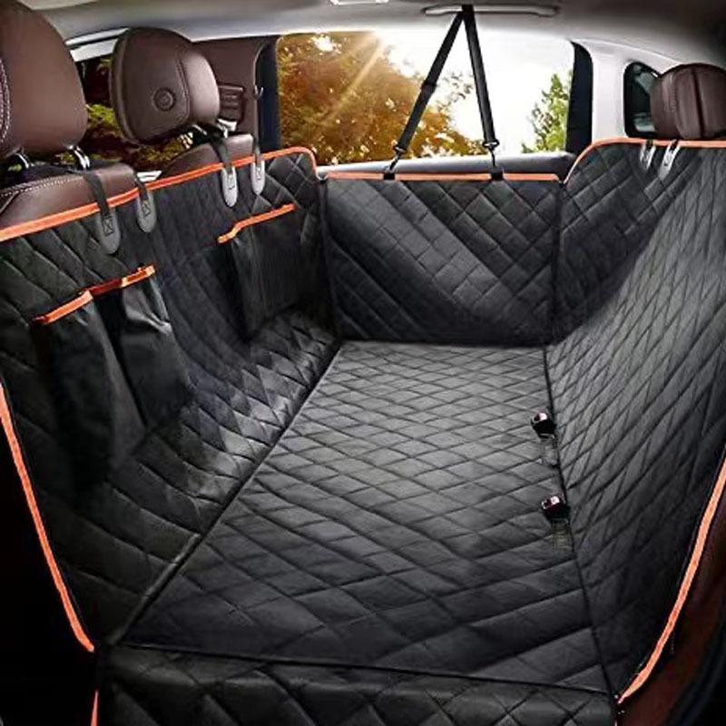 Waterproof Pet Car Seat Cover - Durable Oxford Cloth Rear Seat Protector for Dogs.