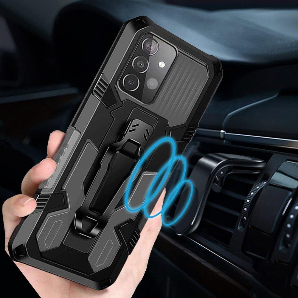 Hybrid KickStand Case for Samsung Galaxy A72 5G / A72 LTE, Black/Grey