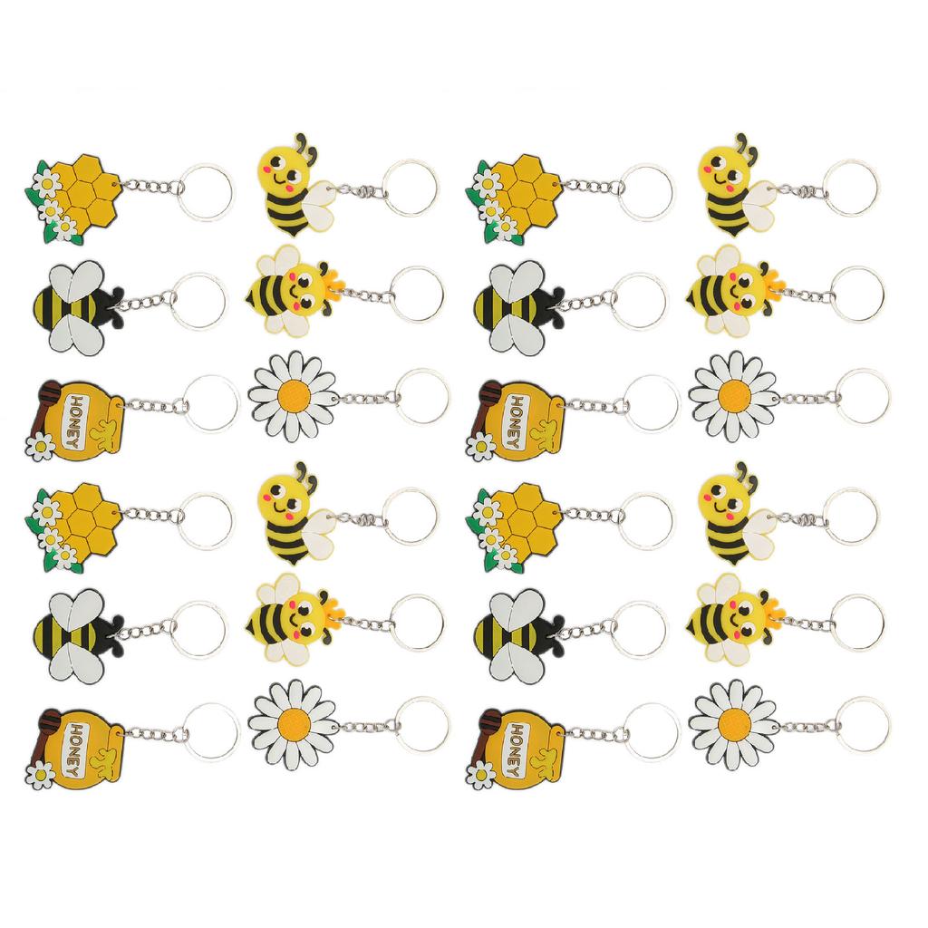 24ks Klíčenka Sedmikráska Včely Kreslená Roztomilá Barevná Kovová Klíčenka na Batoh Tašky na Oblečení Párty