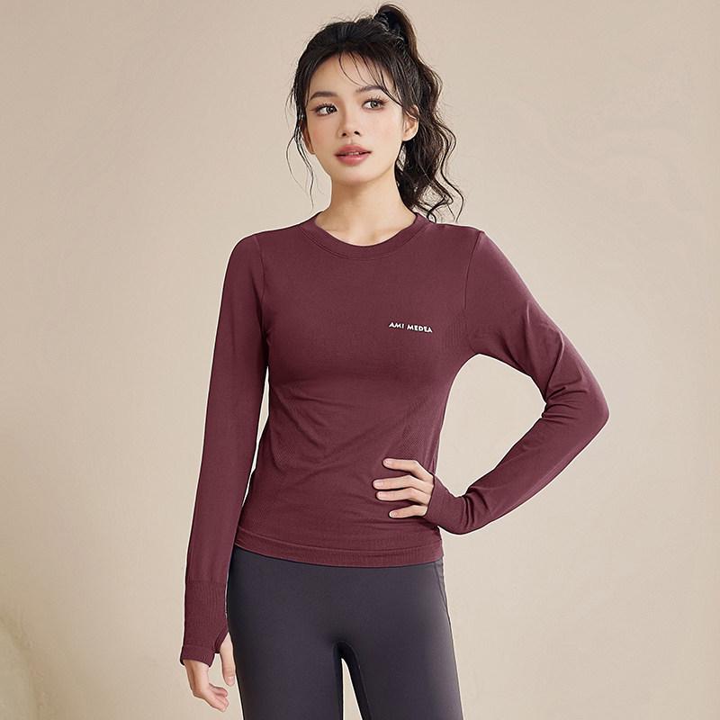 Women s Breathable Slim Fit Long Sleeve Quick-Dry Top for Yoga, Running, and Training - Autumn/Winter Fitness Wear XL (125-140 lbs)