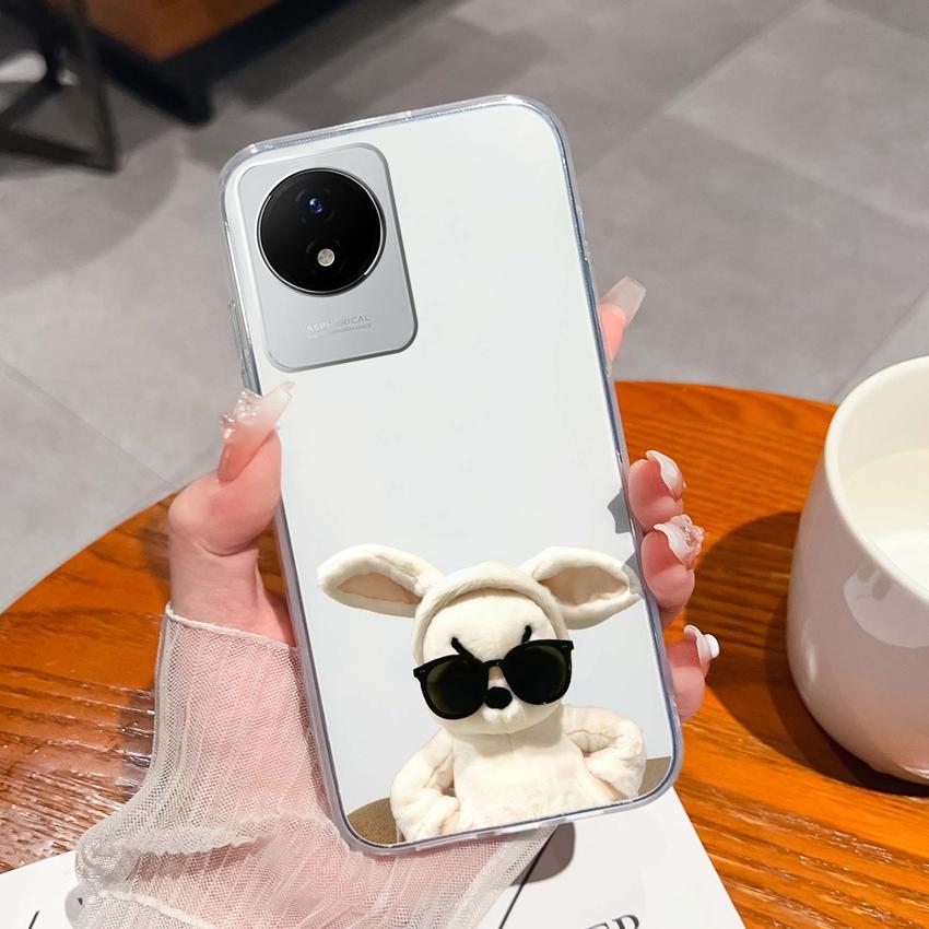 For Vivo Y02 Y02A Y02S Y10 Y11 Y12 Y12a Y13 Y15 Y15a Y16 Y17 Y19 Clear TPU Case Ocean Whale Pattern Anti Drop Back Cover For Vivo Silicone Phone Shell